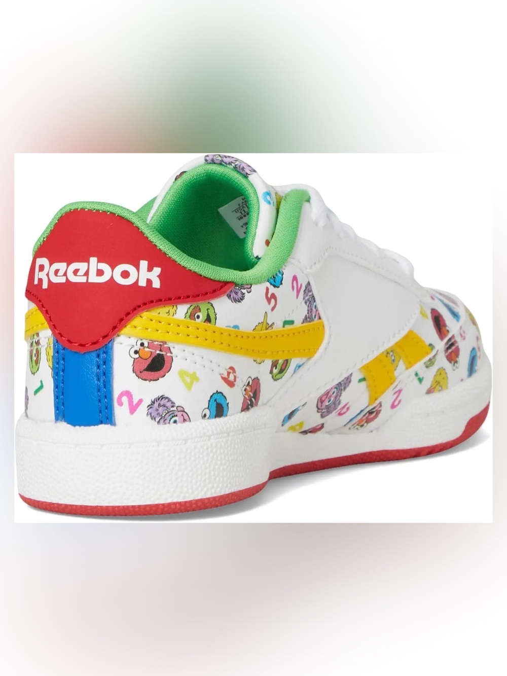 NIB Reebok x Sesame Street Club C Revenge White Green Yellow Sneaker Size 1 - Picture 4 of 7
